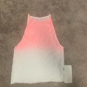 NWT SIZE 6 Lululemon ombre crop top pink white